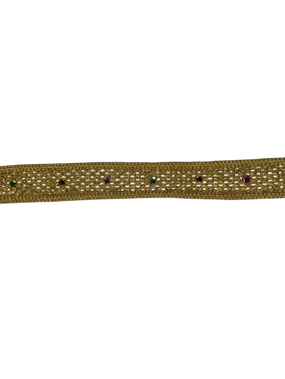 Vintage Golden Glam Crochet Belt Sparkly Gems